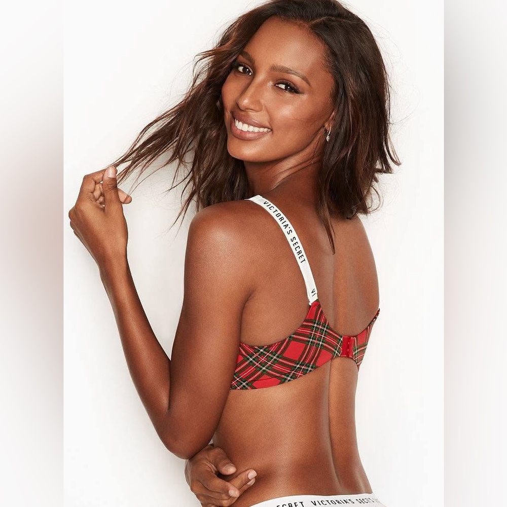 2pc set Victoria’s secret bra& panty plaid pattern holiday bra panty set 34B M - Picture 16 of 16